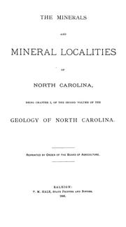 Cover of: The minerals and mineral localities of North Carolina by Genth, F. A.