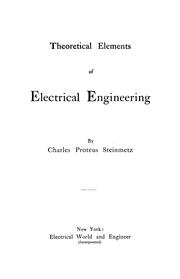 Cover of: Theoretical elements of electrical engineering