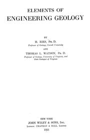 Cover of: Elements of engineering geology by Ries, Heinrich