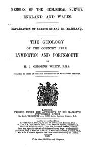 Cover of: The geology of the country near Lymington and Portsmouth by Harold J. Osborne White