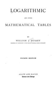 Cover of: Logarithmic and other mathematical tables