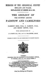 Cover of: The geology of the country around Padstow and Camelford