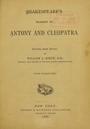 Cover of: Shakespeare's tragedy of Antony and Cleopatra. by William Shakespeare