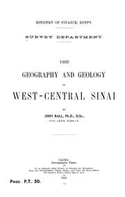 Cover of: The geography and geology of west-central Sinai