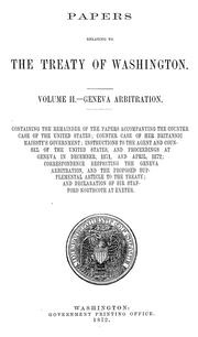 Cover of: Papers relating to the treaty of Washington ... by United States. Department of State., United States. Department of State.