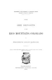 Cover of: The ore deposits of the Rico Mountains, Colorado