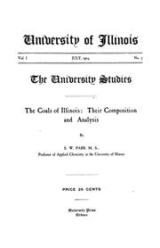 Cover of: The coals of Illinois: their composition and analysis