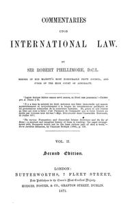 Cover of: Commentaries upon international law.