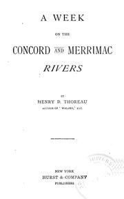 Cover of: A week on the Concord and Merrimack rivers by Henry David Thoreau