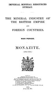 Cover of: The mineral industry of the British Empire and foreign countries by Imperial Institute (Great Britain), Imperial Institute (Great Britain)