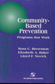 Cover of: Community-based prevention: programs that work