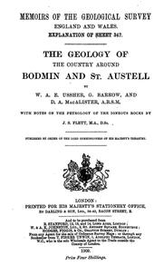 Cover of: The geology of the country around Bodmin and St. Austell