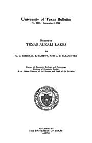 Cover of: Report on Texas alkali lakes