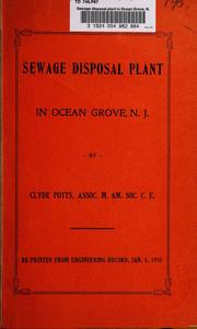 Cover of: Sewage disposal plant in Ocean Grove, N. J.