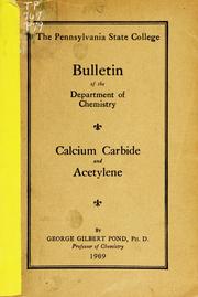 Cover of: Calcium carbide and acetylene