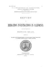 Cover of: Report of irrigation investigations in California