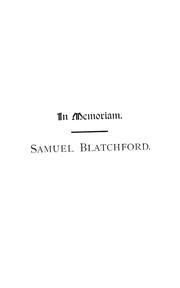 Cover of: In memoriam.  Samuel Blatchford