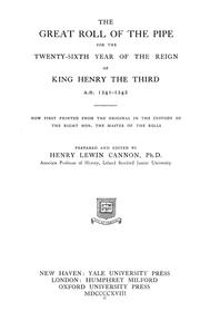 Cover of: The Great roll of the pipe for the twenty-sixth year of the reign of King Henry the Third, A. D. 1241-1242: now first printed from the original in the custody of the Right Hon. the Master of the rolls