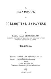 Cover of: A handbook of colloquial Japanese by Basil Hall Chamberlain