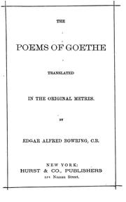 Cover of: The poems of Goethe by Johann Wolfgang von Goethe