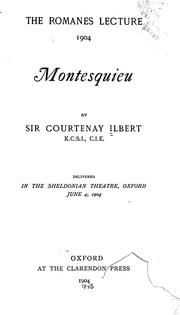 Cover of: Montesquieu by Courtenay Ilbert