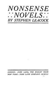Cover of: Nonsense novels | Stephen Leacock