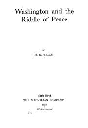 Cover of: Washington and the riddle of peace