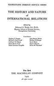Cover of: The history and nature of international relations