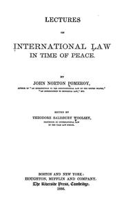 Cover of: Lectures on international law in time of peace