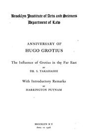 Cover of: The influence of Grotius in the Far East