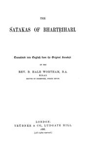 Cover of: The Śatakas of Bhartṛihari