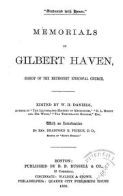 Cover of: Memorials of Gilbert Haven, bishop of the Methodist Episcopal Church by William Haven Daniels