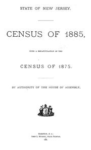 Cover of: Census of 1885, with a recapitulation of the census of 1875