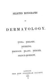 Cover of: Selected monographs on dermatology