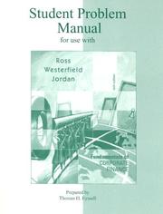 Cover of: Student Problem Manual to accompany Fundamentals of Corporate Finance by Stephen A Ross, Randolph W Westerfield, Bradford Dunson Jordan