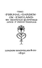 Cover of: The formal garden in England