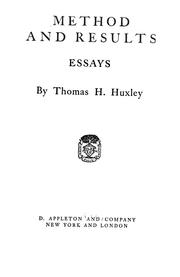 Cover of: Method and results by Thomas Henry Huxley