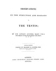Cover of: Observations on the structure and diseases of the testis