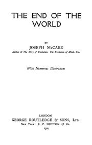 Cover of The end of the world by Joseph McCabe