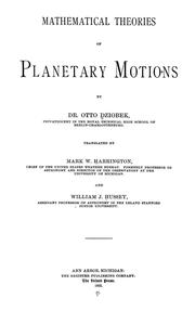 Cover of: Mathematical theories of planetary motions