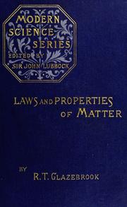 Cover of: Laws and properties of matter