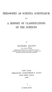 Cover of: Philosophy as scientia scientiarum: and A history of classifications of the sciences
