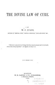 Cover of: The divine law of cure.