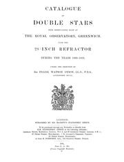 Cover of: Catalogue of double stars from observations made at the Royal Observatory, Greenwich by Royal Greenwich Observatory.