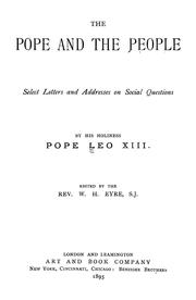 Cover of: The Pope and the people: select letters and addresses on social questions