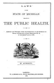 Cover of: Laws of the state of Michigan relating to the public health