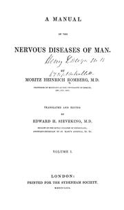 Cover of: A manual of the nervous diseases of man by Moritz Heinrich Romberg
