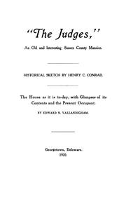 Cover of: The Judges: an old and interesting Sussex County mansion