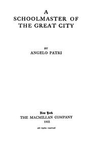Cover of: A schoolmaster of the great city