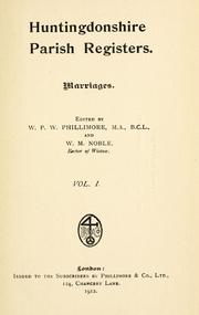 Huntingdonshire parish registers ... by William Phillimore Watts Phillimore